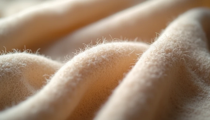 Material Excellence, Close Up loro piana undyed cashmere fabric draped over hand natural daylight showing fine fibers