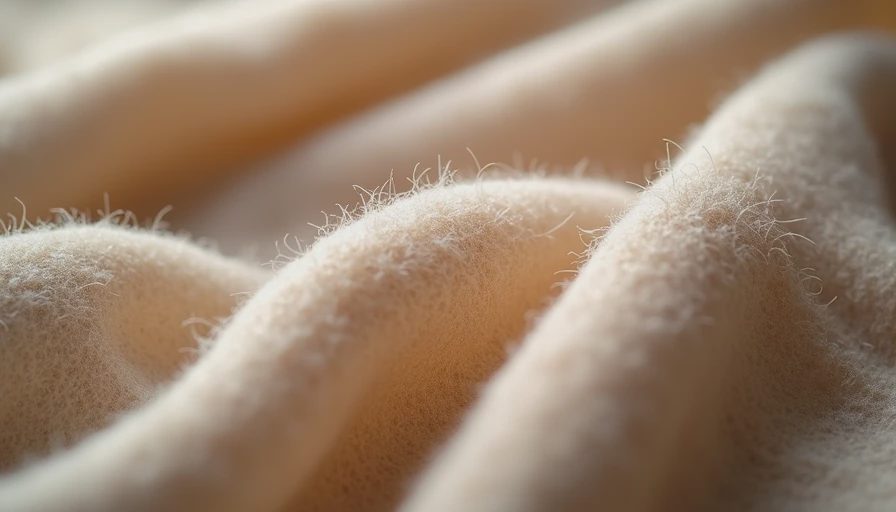 loro piana undyed cashmere fabric draped over hand natural daylight showing fine fibers