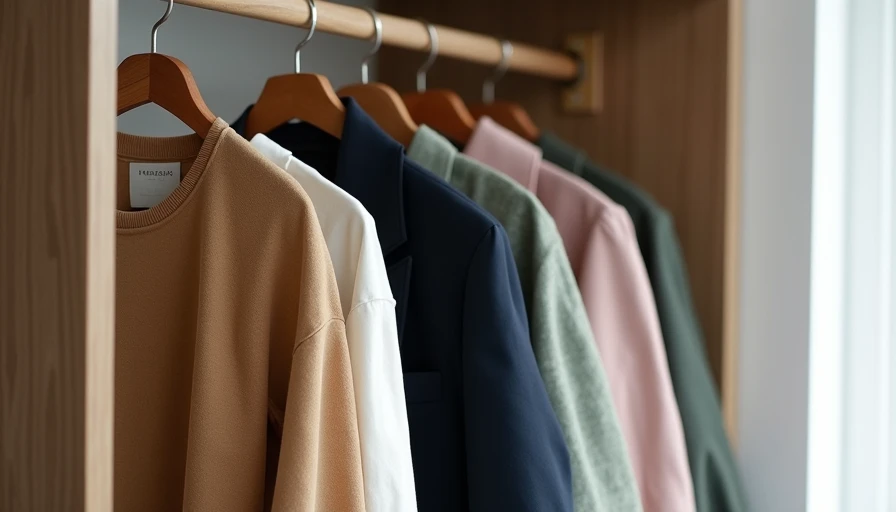 Organized closet with mixed warm/cool neutrals.
